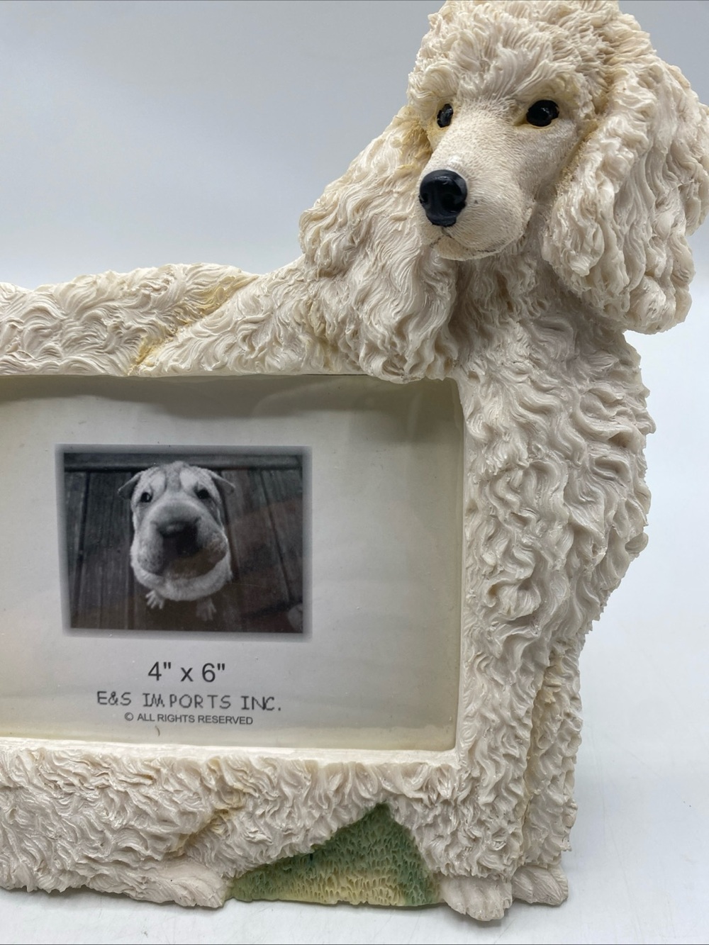 Poodle Picture Frame Resin 4x6 Photo Holder figurine 3D Textured Dog Pet - Picture 3 of 8